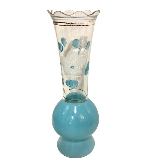 *5/$35* Mod Floral Glass Vase - Vintage